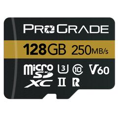 PROGRADE microSDXC 250mb/s Classe 10 V60 U3 UHS-II - 128Gb
