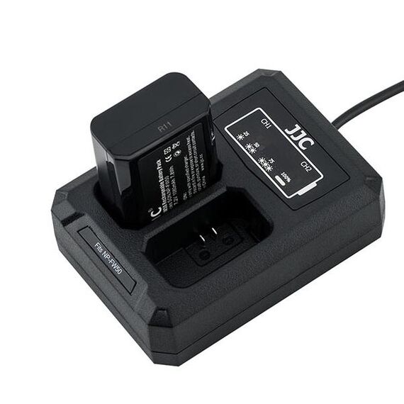 ​JJC Carregador USB Duplo para Baterias NP-FW50